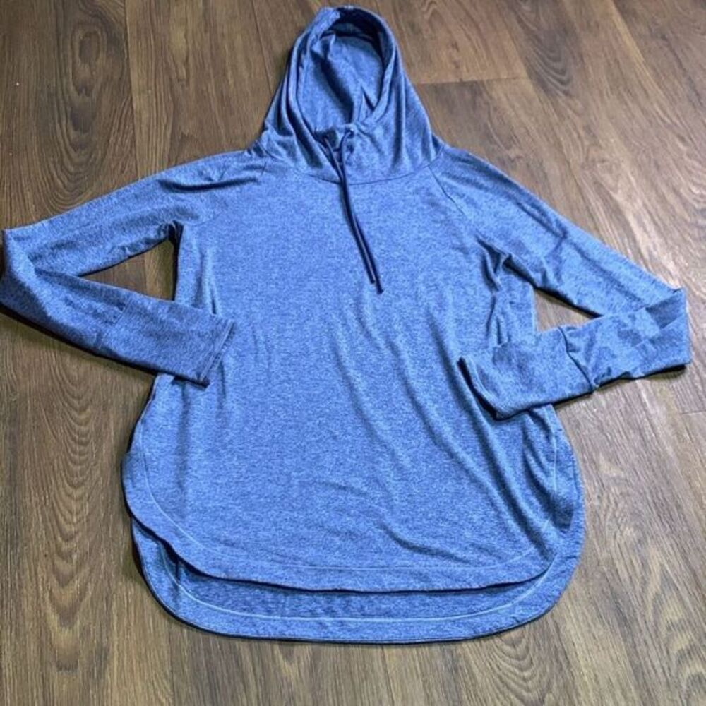 Athleta Uptempo Hoodie S Small Chrome Blue‎ Quick Dry Sport Casual
